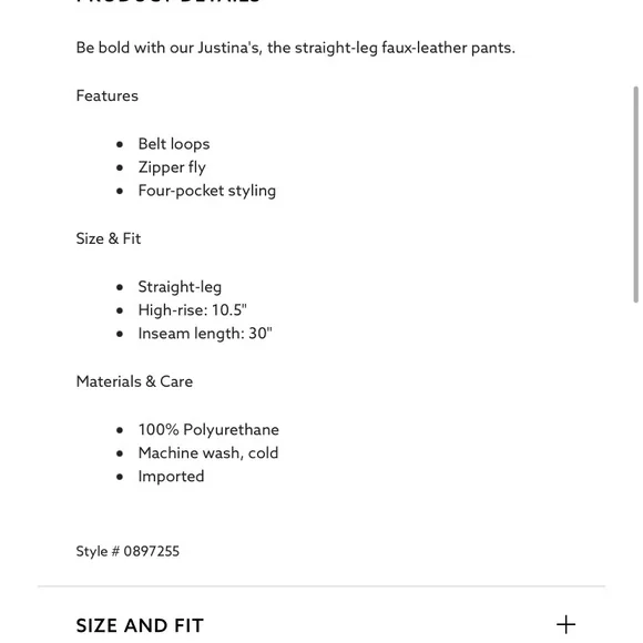 NWOT Dynamite Justina Straight Leg Black Faux Leather Pants - Picture 13 of 13